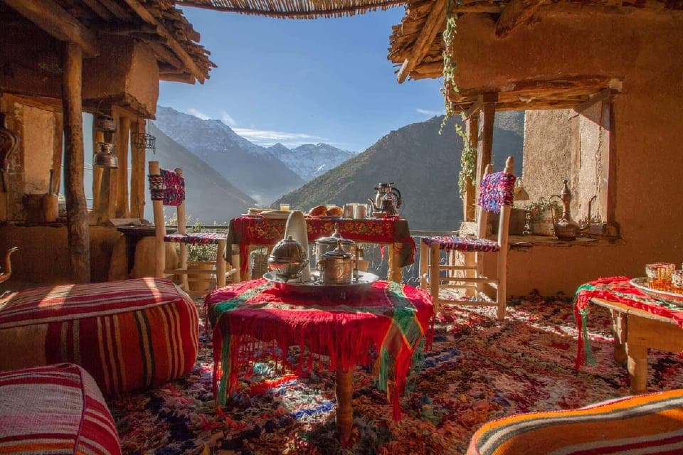 Journée dans l'Atlas avec une famille berbère, cours de cuisine marocaine à Marrakech